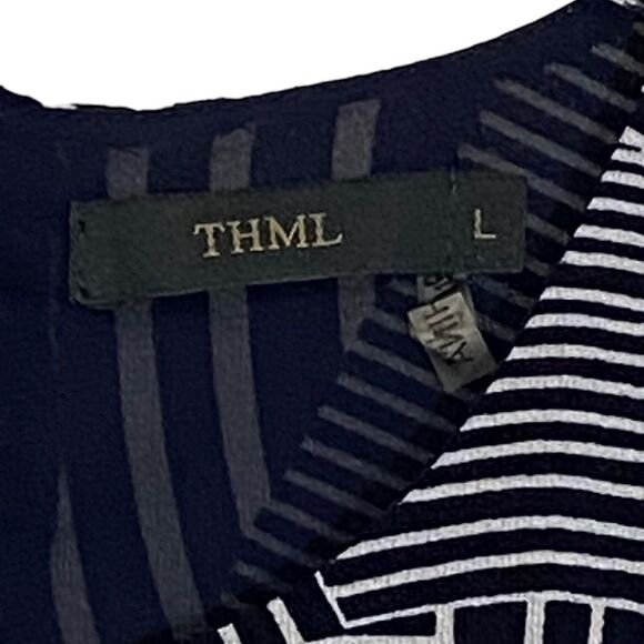 THML - HIGH-NECK SHIFT FIT & FLARE DRESS - SIZE LARGE AND RUNS SMALL !!! B4 - Picture 6 of 7